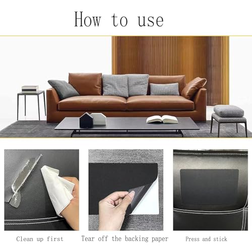 PXBBZDQ Leather Repair Tape for Car Seats,16×118 inch Leather Repair Patch Self Adhesive Leather Repair,Leather Repair Tape - color: Grey, size: 16 x 118 Inches