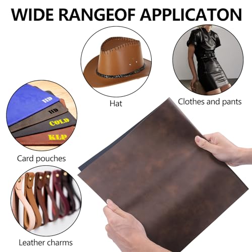 Laserable Leather Sheets, 12" x 24"Laserable Leatherette Patch | CO2 Laser Engraving Supplies, Faux Leather for Crafting Tools,Leather Wallets (Dark Brown/Black) - color: Dark Brown/Black