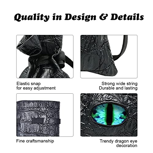Haxtec Dragon Dice Bag, PU Leather Pouch with 3D Glass Dragon Eye | Drawstring, DND Dice Bag, For Dungeons & Dragons, D&D Gifts for Dragon Gamer and Lovers, Medium, Patent D893867 - color: Blue Green, size: Medium