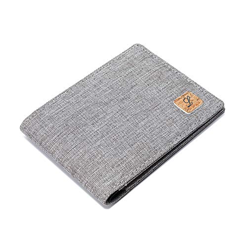 Lanyani Minimalist Fabric Wallet Bifold RFID Blocking - color: Light Grey