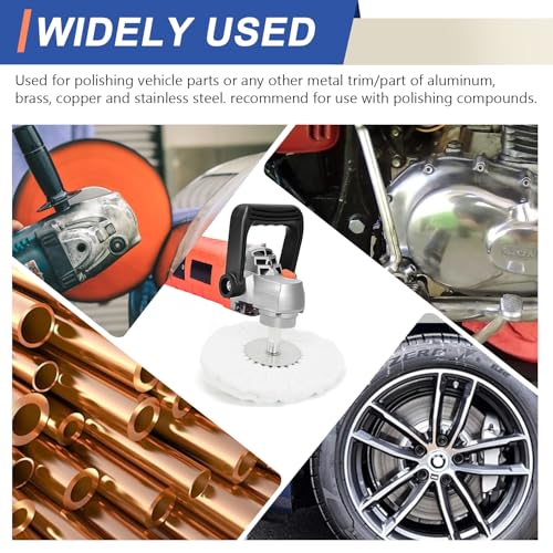 8" Soft Airway Buffing Wheel White Flannel / 5/8'' Arbor Hole/Finish Polish Step for Angle Grinder - 2 PCS - color: Soft 2pcs, size: 12plys