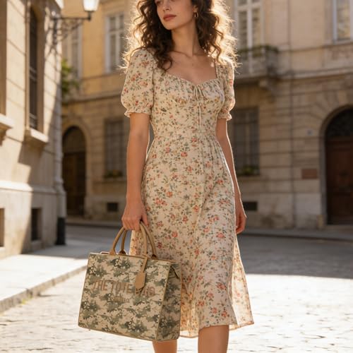 Chinllo Tote Bag for Women Top Handle Satchel Purse and Handbags with Shoulder Strap - color: Green-camo, size: Medium SNAP