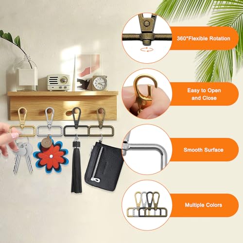 20pcs Swivel Clasps 1 1/2 inch D Ring Lobster Claw Clasps Swivel Clasp Hooks Lanyard Snap Hook Metal Clasp Hook for Keychain Making, Lanyard Making, Purse Hardware, DIY Craft(4 Colors) - color: 20pcs,1-1/2"