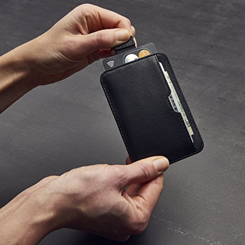 Vaultskin CHELSEA Slim Leather Card Wallet for Men, RFID (Matt Black) - color: Matt Black