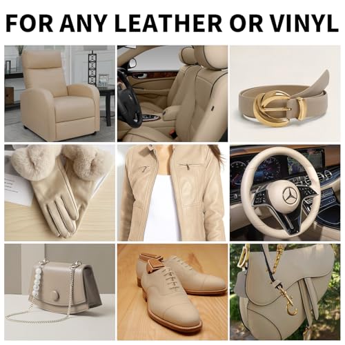 SHADAIWUYU 8.5oz Leather Recoloring Balm with 100ml Mink Oil,Beige Leather Repair kit for Furniture and Car Interior,Leather Couch Scratch Repair,Leather Dye Paint,Mink Oil for Leather - color: Beige, size: Leather Recoloring Balm+Mink Oil