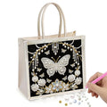 Xylzzuit DIY Pearl Painting Canvas Tote Bag Kit 11.42IN Diamond Art Handbag for Women Shopping Grocery Bag Dots Beads Art Craft Gift (Butterfly) - color: Butterfly