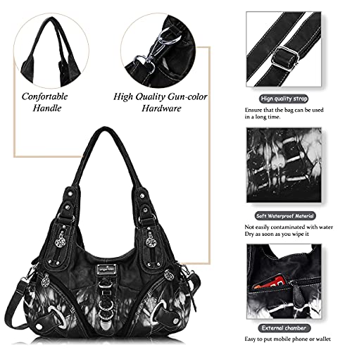 Angelkiss Hobo Purses and handbags for Women Satchel Handbag Women Purses Large Daily Shoulder Bags - color: Z-black