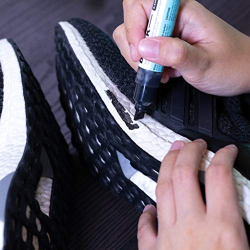 Wilkins Premium Midsole Marker for Customization Paint on Leather, Suede, Fabric and Soft Foam for 2-4 Pair of Shoes (Black) - color: Black