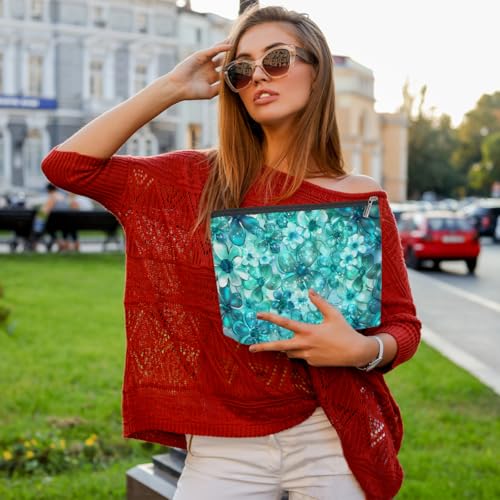 Glitter Watercolor Floral Makeup Bag,Cosmetic Bags for Women - color: Abstract Flower 475