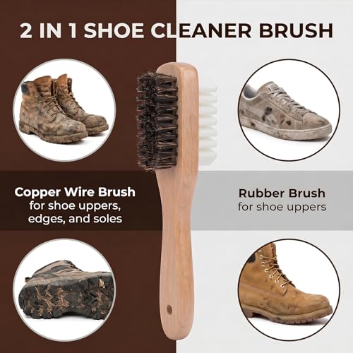 YUXIANLB 3pcs Suede Nubuck Cleaner Kit, with Eraser Shoe Brush Horse Hair | hard-wearing crepe, safe effective, solves stubborn stains, for handbags, jackets, sneaker, boot, furniture, leather care