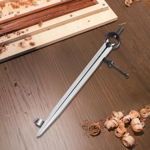 8 inch Professional Woodworking Pencil Compass Scribe Tool with Lock | Spring Wing Drafting Divider 0.27 inch Thick Scriber ,Metal Leather Work Scribe Tool Carpenter Compass for Geometry - size: 8 inch