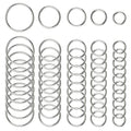 50 Pcs Stainless Steel Smoothing Welded O-Ring, 15/20/25/30/40mm Inside Diameter Metal Round Rings for Camping Belt, Dog Leashes, Hardware (Thickness 3mm, 10 of Each)