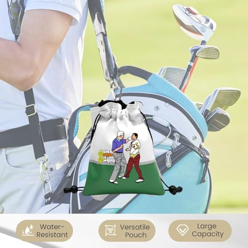 Artpreti Funny Golf Valuables Pouch,Golf Pouch Bag with Drawstrings Golf Tee Leather Tee Ball Bag for Men Women - The Price is Wrong - style: Golf Pouch Bag -the Price is Wrong