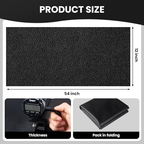 Marine Vinyl Fabric, Upholstery Faux Leather Fabric by The Yard, 1.05mm Lychee Texture Leather Sheets for Sofa Chairs Handbags Hair Bows Earrings Crafts (1 Foot 12''X 54'', Black) - color: Black, size: 1 Foot