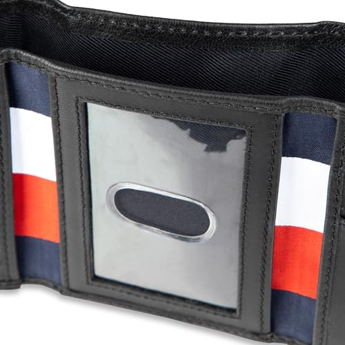 Tommy Hilfiger Men's Trifold Wallet - color: Black Emboss Stripe