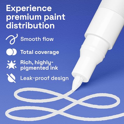 ARTISTRO White Acrylic Paint Markers - 0.7mm Extra Fine-Tip - Set of 2 - color: White