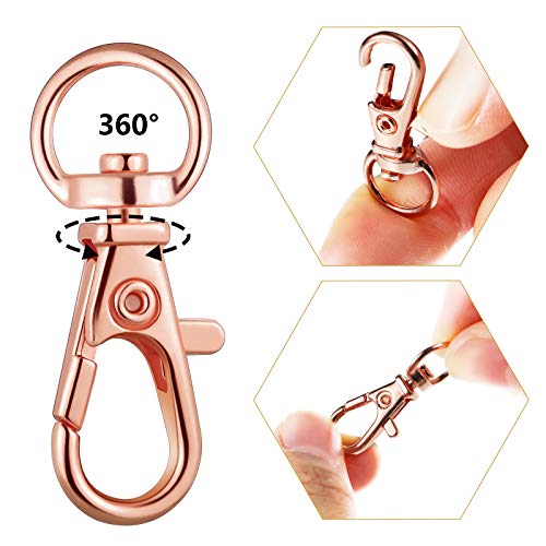 Hotop 100 Pcs Swivel Clasp Set with 50 Snap Hooks 50 Key Chains Rings