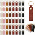 150Pcs Leather Keychain Blanks in 15 vibrant colors, Premium PU Leather Keychain Set for Laser Engraving Blanks, DIY Craft Kit for Anniversary and Birthday Personalized Gifts