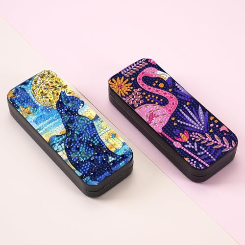 Leatrice 5D Diamond Art Kits for Adults Diamond Dots Eyeglasses Case - color: cat d