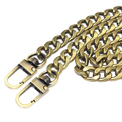 23.6" Bronze Purse Chain Strap Replacement for Shoulder Underarm Handbags | DIY Iron Flat Chain Strap with Metal Buckle Replacement for Purse, Underarm Bag Shoulder Bag Handbags - color: Bronze, size: 23.6"