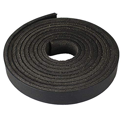 (TM) Genuine Leather Strap Leather Strip 1/2 Inch Wide and 72 Inches Long, Black - color: Black, size: 1/2inches_2yards