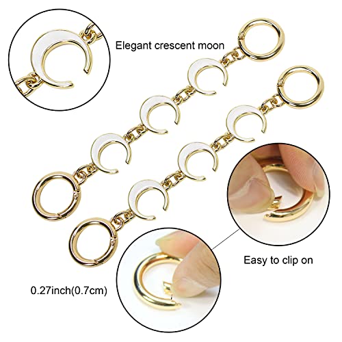 SONGKISSZQ Purse Strap Extender,Bag Extender Chain,Purse Chain Extender for Purse Handbags Shoulder Bag(White Long Round) - color: White
