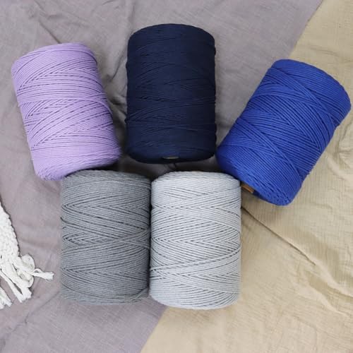 Macrame Cord 3mm x 328yards, Soft Colored Macrame Rope, Natural Cotton Cord for Plant Hangers, Wall Hanger, Decorative Projects(Deep Green) - color: Deep Green, size: 3mm×328Yards