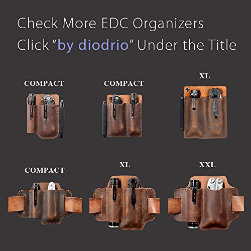 diodrio EDC Leather Strap Keychain Holder, Heavy Duty Belt Clip Key Ring Fob Holder. 2 per Pack. - color: Chestnut