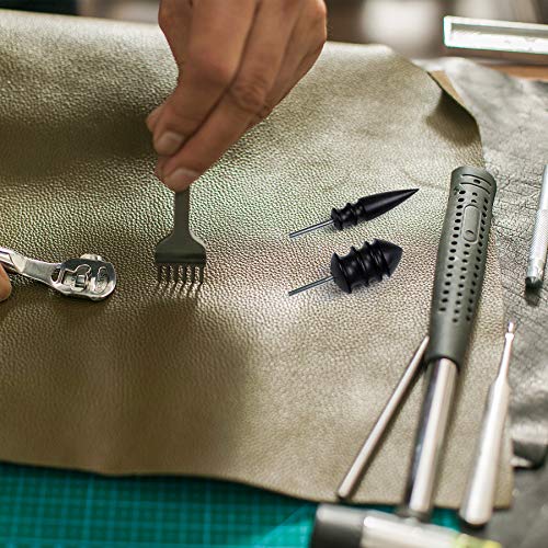 AUEAR, 2 Pack Leather Burnished Bits for Rotary Burnisher Tools PU Burnishing Tips Clean Edges of DIY Crafts Projects - color: Style a