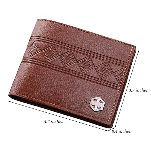Slim Wallet for Men with Money Clip, Minimalist Wallet with Zipper, Bifold Mens Wallets with Credit Card Holder, PU Leather Men's Wallet with Coin Purse, Carteras Para Hombres (Brown 6) - color: Brown 6