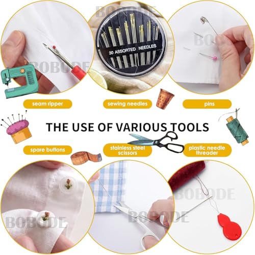 Bobode Printing Sewing Kit Travel Basic Sewing Kit for Adults, | Chrysanthemum Pattern Small Sewing Set 87 PCS Professional Sewing Supplies Accessory for Emergency,Beginners - color: Chrysanthemum