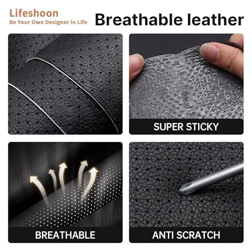 Leather Repair Patches, Self Adhesive Vinyl for Couches Furniture - color: Perforated Coffee, size: 3.5X79 inch
