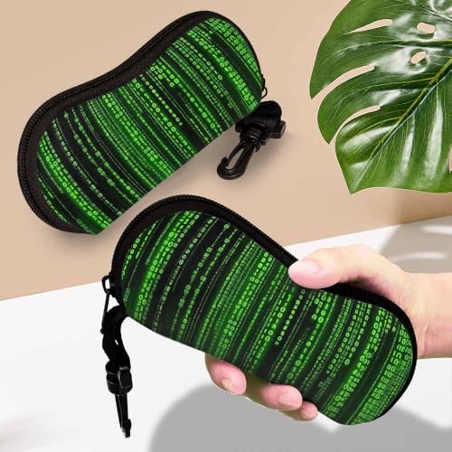 IBILIU Eyeglasses Case Circuit Board Ultra Light Neoprene Sunglasses Case,Soft Reading Glasses Case For Women Men - color: Tech Code