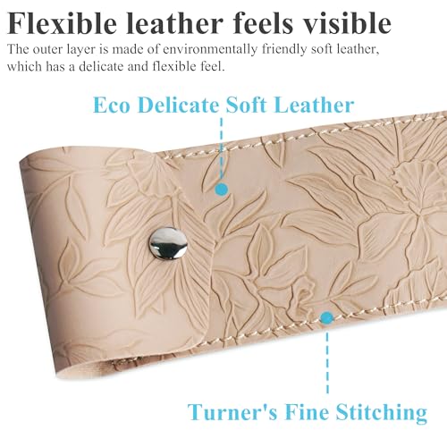 Adjustable Elastic Band Pen Holder for Notebooks, Pen Sleeve Pouch for Journals, Pencil Holder, Bible Planner Accessories, Cute Pencil Case(1-Light Brown) - color: 1-Light Brown