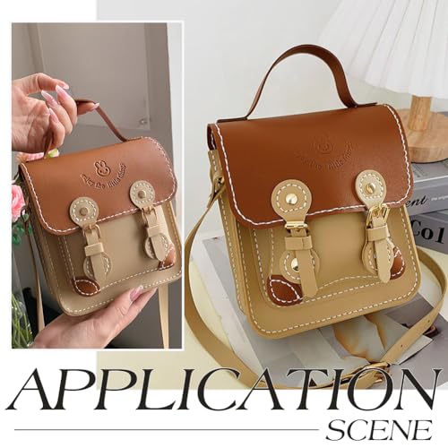 WADORN DIY PU Leather Shoulder Bag Making Set, PU Leather Material Craft Tool Set Woman Handmade Satchel Handbag Making Kit 16x6.5x20cm for Handmade Craft Bag Making Accessories, Sienna - color: Khaki