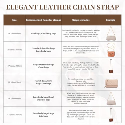 PATIKIL Purse Chain Strap, 24 Inch Leather Chain Straps Purse Strap Replacement Flat Chain Strap with Tassel for Shoulder Crossbody Bag Handbag Woman, Red/Silver - color: Red/Silver