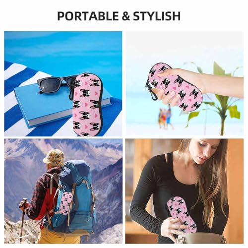 IBILIU Eyeglasses Case Circuit Board Ultra Light Neoprene Sunglasses Case,Soft Reading Glasses Case For Women Men - color: Boston Terrier