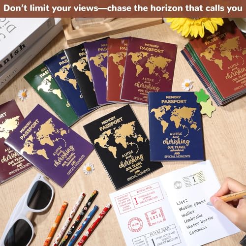 gisgfim 48 Pcs Blank Passport Notebook Fake Passport Book Bulk Travel Journal Sticker Collection Book for Projects World Travel Pretend Activity Party Favors Supplies 5.5 x 3.9 Inch - size: 5.5 x 3.9 inches