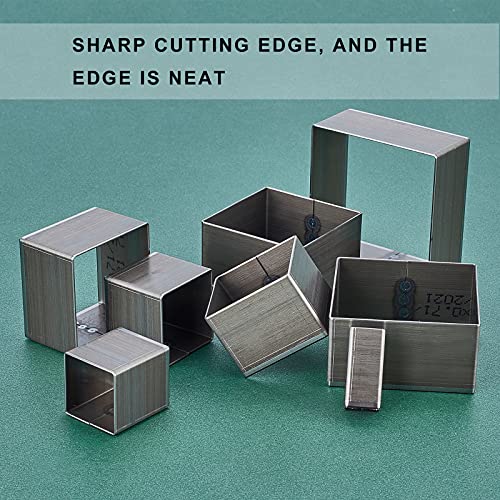 PandaHall 8pcs Die Punch Cutter, 10.5-51mm Hollow Punching Tool High Carbon Steel Die Cutter Square Leather Cutting Die for Leather Crafts - color: Square, size: 8 Sizes (10.5-51mm)