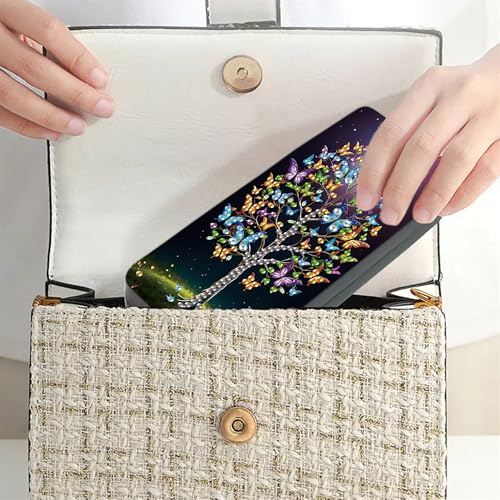 DIZAKIM 1pcs 5d Diamond Art Kits for Adults Small Diamond Painting Kit Gem Art Paint by Diamonds Dots Eyeglasses Case DIY for Beginner Women (#4) - color: #4