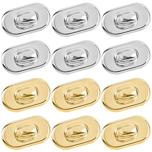 AUEAR, 12 Pack Silver & Gold Turn Lock Clasp Hardware Purse Closure Latches Metal Handbag Twist Fasteners for DIY Bag Craft Project - color: Silver & Gold