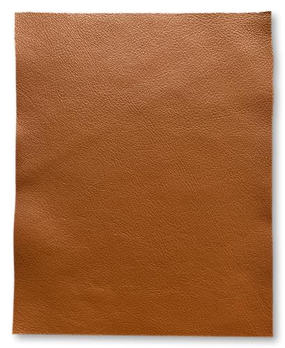 Natural Grain Cow Leather: 8.5'' x 11'' Pre Cut Leather Pieces (Cognac, 5-Pack) - color: Cognac, size: 5-Pack