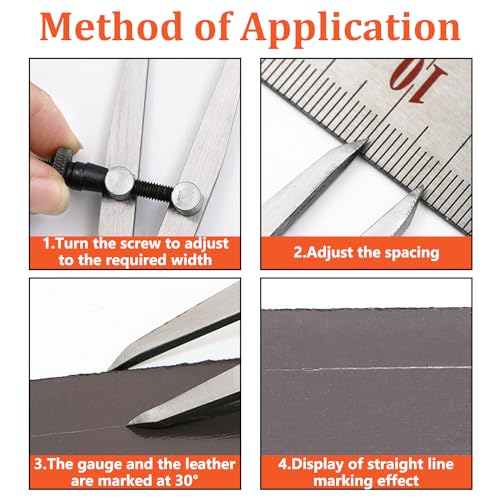 Aienxn Adjustable Edge Creaser Wing Divider, DIY Leather Divider, Compass Drawing Tool, Rotating Craft Tool Leathercraft Compasses for Woodworking, Metalworking Geometry Drawing (4inch) - color: Yellow