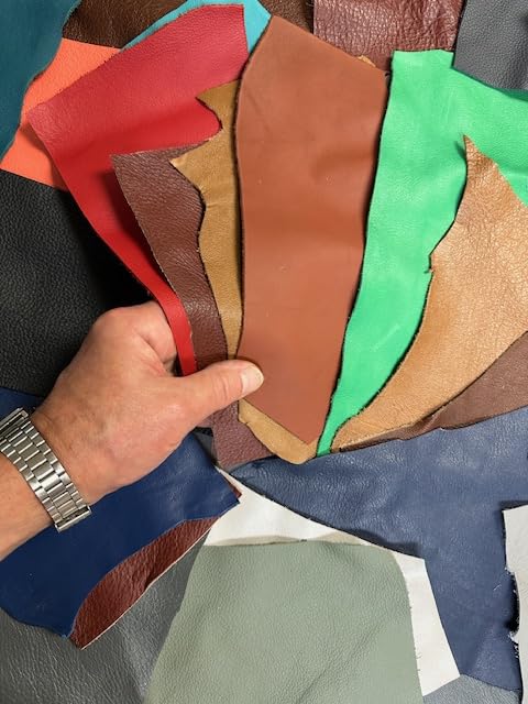 Scrap Upholstery Leather Craft Mixed Medium Pieces 6 Square Feet