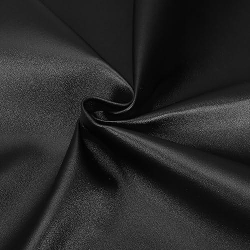 uxcell Marine Vinyl Fabric, 54 Inch 1 Yard Upholstery Faux Leather Soft Waterproof Sheets Fabric for Crafts DIY Sewings Sofa Wallets Handbag Car, Black - color: Black