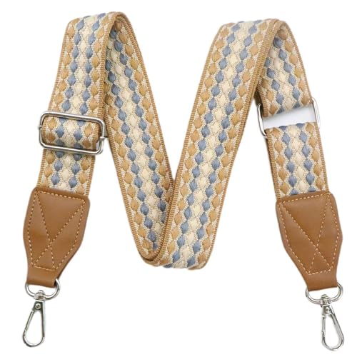 Adjustable Purse Strap with Brown Leather End - 1.5" Wide Handbags, Camera, Guitar, Phone & Crossbody Bag Replacement Shoulder Straps(Silver Hardware) - color: Brown Strap-Silver hook-T507