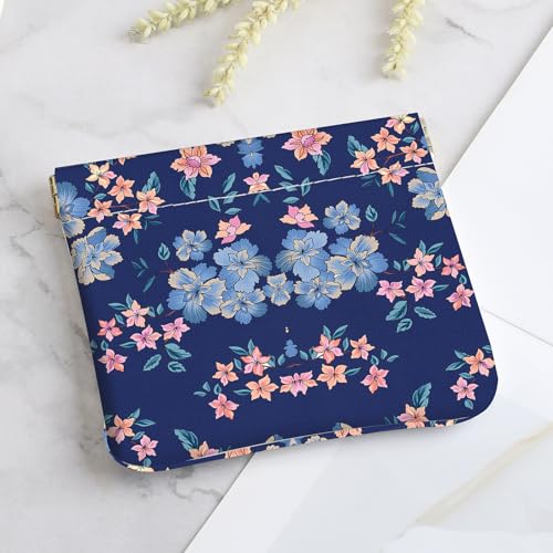 2Pcs PU Leather Small Squeeze Coin Purse Pouch Mini coin Bag Unique And Cute Wallet Cosmetic Bags Change Bag For Women Girls Men （Blue and white flowers - color: Blue and white flowers