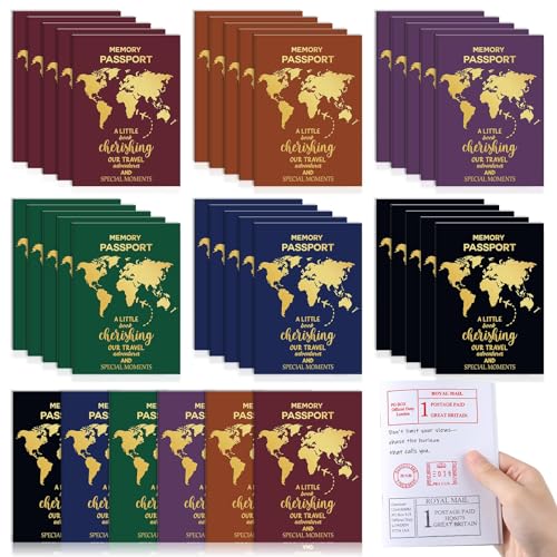 gisgfim 48 Pcs Blank Passport Notebook Fake Passport Book Bulk Travel Journal Sticker Collection Book for Projects World Travel Pretend Activity Party Favors Supplies 5.5 x 3.9 Inch - size: 5.5 x 3.9 inches