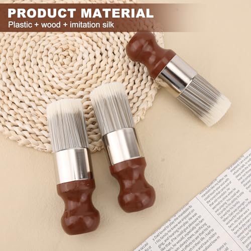 Tinoaly 3pcs Salve Brush for Leather Furniture, Soft Nylon Bristles Wood Repair Clean Brush Gentle Polish & Wax Applicator for Leather Care
