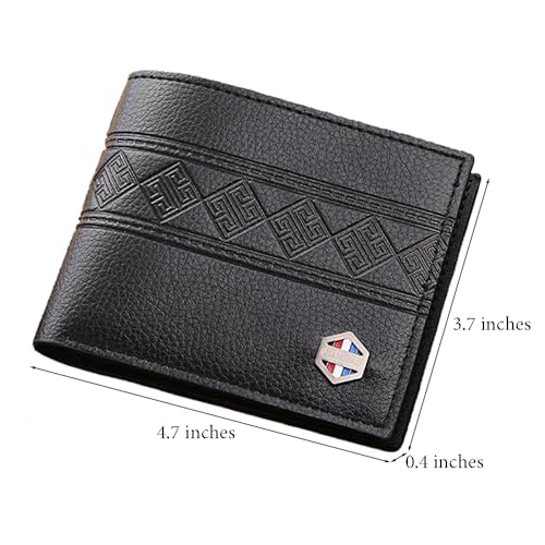 Slim Wallet for Men with Money Clip, Minimalist Wallet with Zipper, Bifold Mens Wallets with Credit Card Holder, PU Leather Men's Wallet with Coin Purse, Carteras Para Hombres (Black 6) - color: Black 6